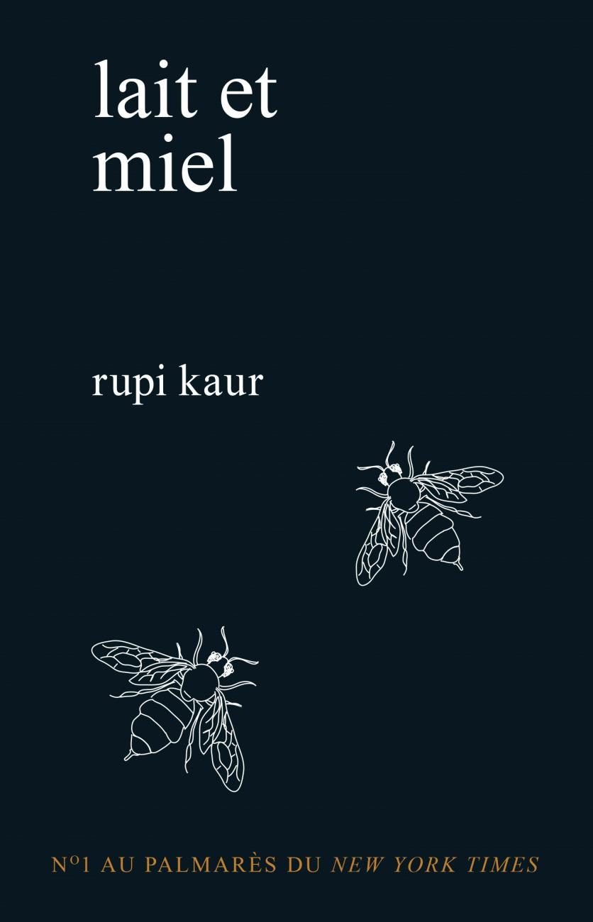 Couverture d'un livre noir avec deux abeilles et du texte en blanc.